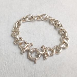 Vintage Sterling Silver Bracelet Bowtie Infinity Hollow Puffy 7"